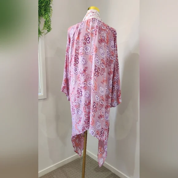Patrons of Peace Multicoloured Floral Cape/Kaftan/ Size L - Picture 3 of 9